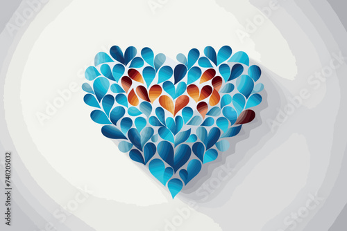heart or love icons and hand as tree - concept vector. This graphic also represents harmony & peace, spreading love, empathy and compassion