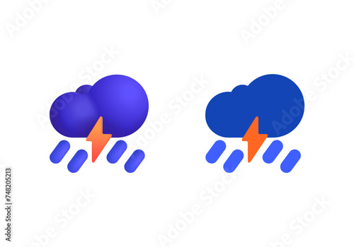 Cloud with lightning and rain