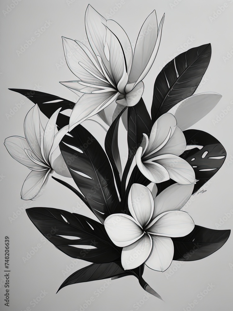 Hibiscus flower hand drawn ink sketch. Engraved style vector illustration Hibiscus flower hand drawn ink sketch. Engraved style vector illustration