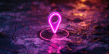 Neon map pin