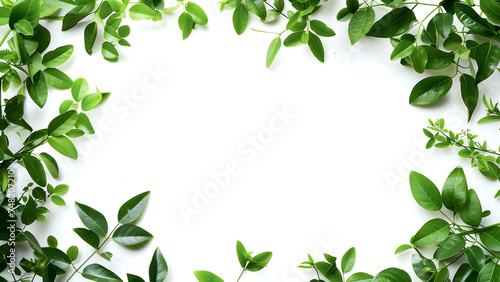 White background with leaf borders.