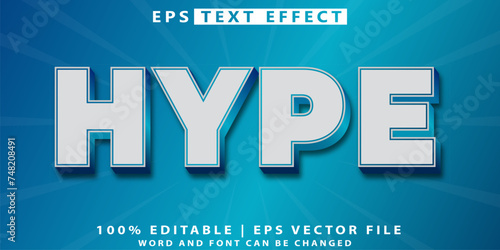 Hype 3d editable text effect vector