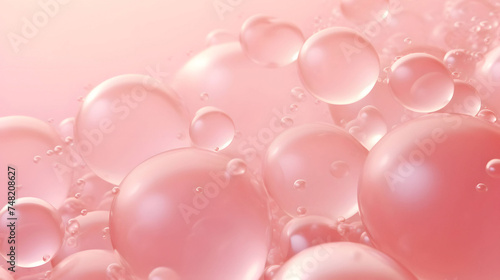 Soap bubbles, abstract pink background