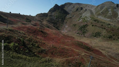 Pistes de ski du Grand Bornand, secteur du Maroly en automne photo