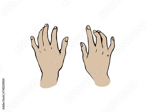 Hand massage. Vector drawing