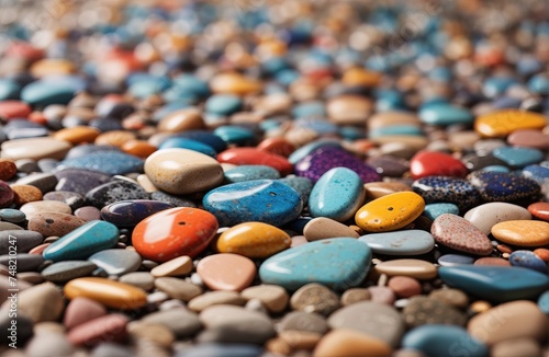 Colorful pebble seamless pattern stones background