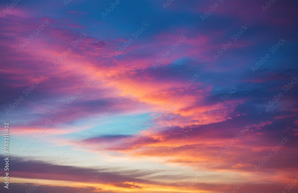 Colorful sky phenomena in the evening