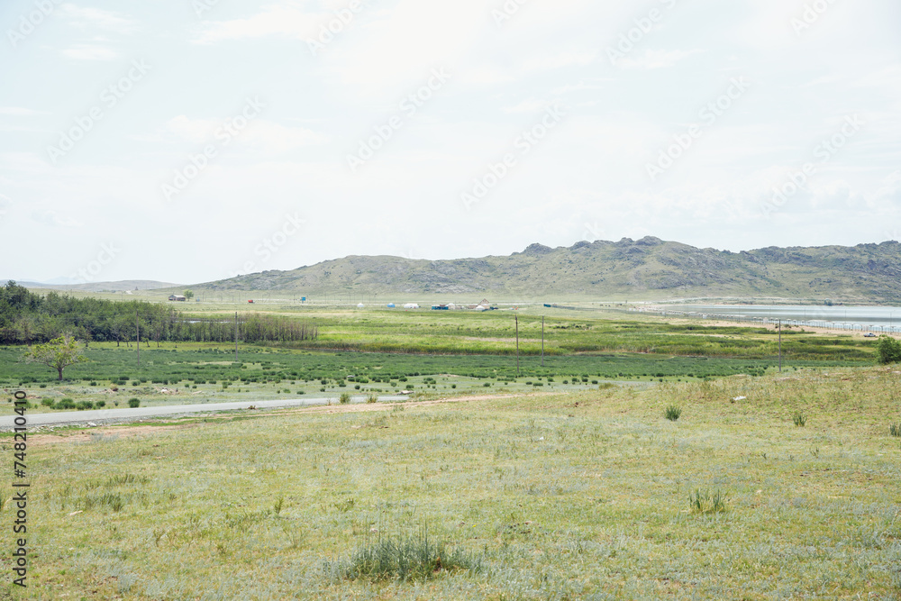 steppe and mountains in summer. Bayanaul National Park In Kazakhstan