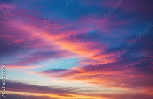 Colorful sky phenomena in the evening