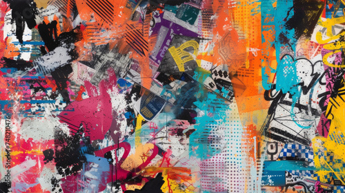 An eclectic mix of digital prints in contrasting colors representing the chaos and diversity of the online world.