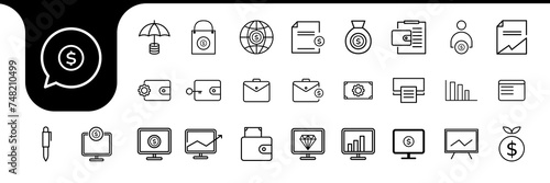 money save icon set collection design vector