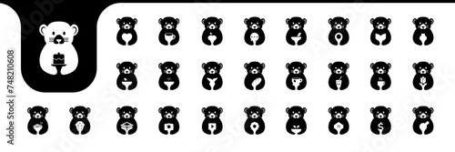 mouse cute icon set collection design vector