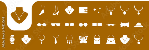 women accessories icon set collection design vector