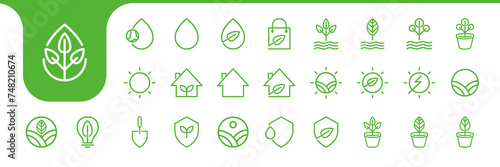 nature care icon set collection design vector