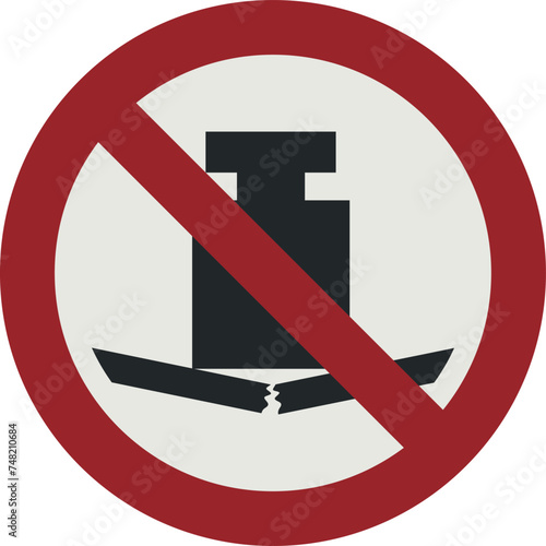 PROHIBITION SIGN PICTOGRAM, No heavy load ISO 7010 – P012, VECTOR