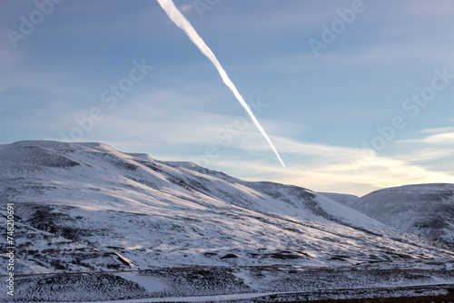 Mountains with snow, Vikurrskard, Iceland