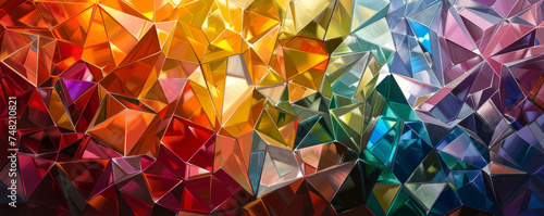 Construct an artwork that showcases the intricate facets and vibrant hues of a rare and precious gemstone photo