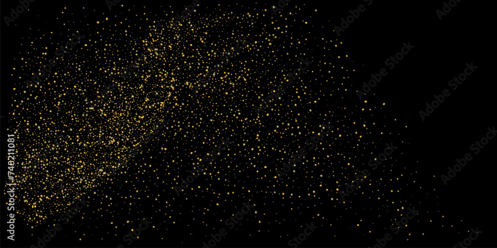 Gold dust. Confetti with gold glitter on a black background. Shiny scattered sand particles. Decorative elements. Luxury background for your design, cards, invitations. Vector Gold dust. Confetti with gold glitter on a black background. Shiny scattered sand particles. Decorative elements. Luxury background for your design, cards, invitations. Vector