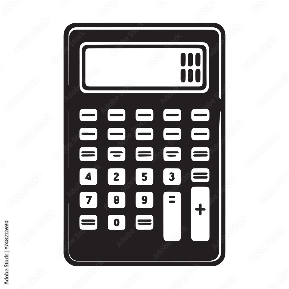 Silhouette calculator icon on white background Silhouette calculator icon on white background