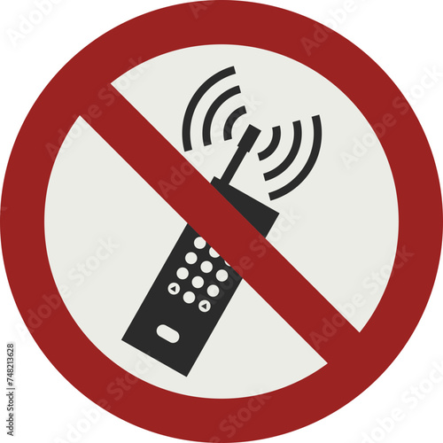 PROHIBITION SIGN PICTOGRAM, No activated mobile phone ISO 7010 – P013, SVG