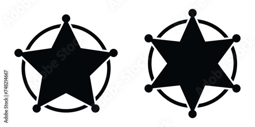 Sheriff star icon set basic simple design