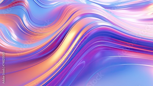 Wallpaper Mural 3D rendering. Holographic foil. Liquid surface with vibrant colors. Torontodigital.ca