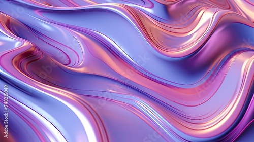 Elegant pink and purple waves. 3d render of an abstract background with a wavy pattern.