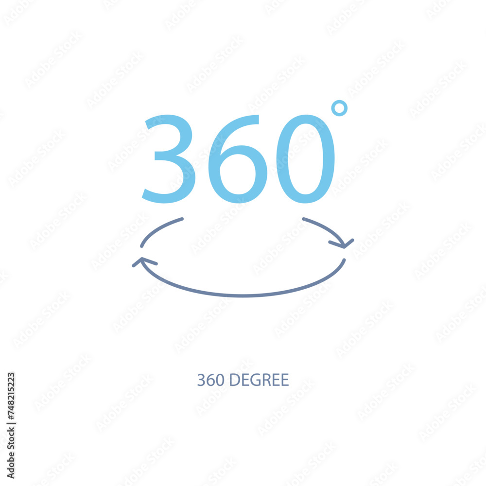 360 degree concept line icon. Simple element illustration. 360 degree concept outline symbol design.