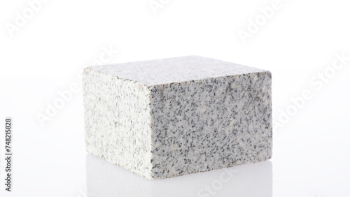 mockup for design on white background granite podiums, natural stone catwalks isolated on white background, different angles for any design, Reflection on white background.