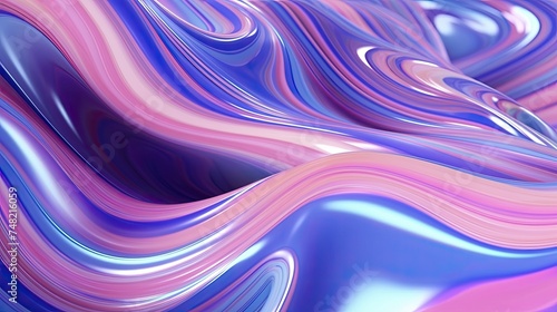 3D rendering. Pink and blue abstract liquid background.
