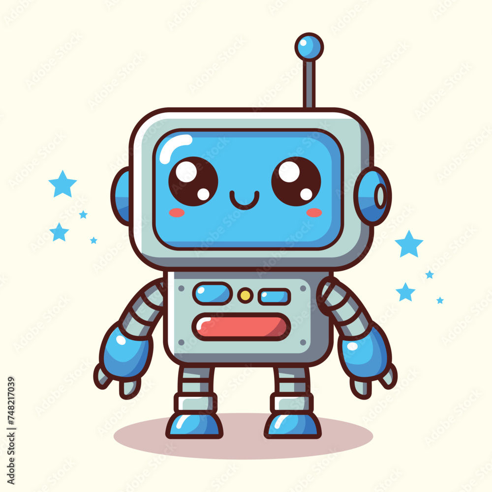 Fototapeta premium DIbujo de robot ai que responde preguntas con inteligencia artificial