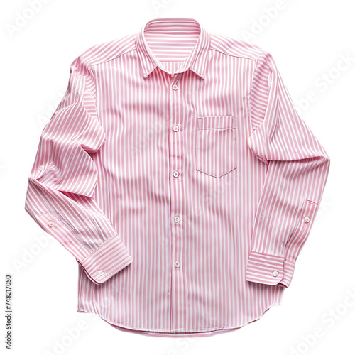 Shirt Striped Pink isolated on white background, 