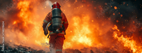 Heroic Fireman Fighting Fire in Dangerous Situation  © Creative Valley