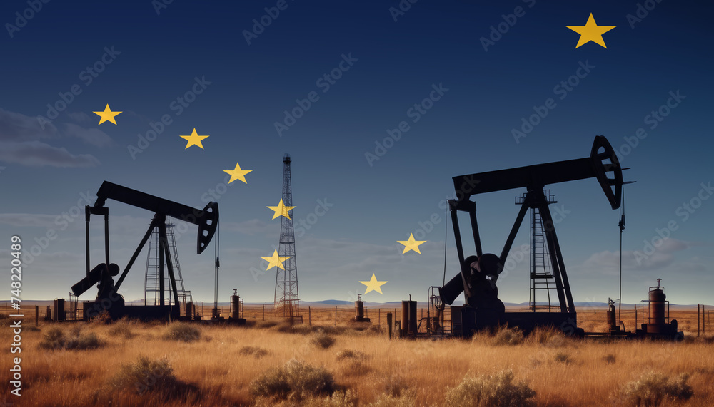 Alaska oil industry .Crude oil and petroleum concept. Alaska flag background Alaska oil industry .Crude oil and petroleum concept. Alaska flag background