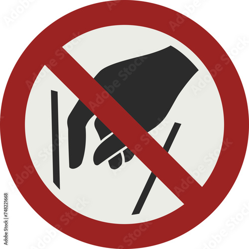 PROHIBITION SIGN PICTOGRAM, No reaching in ISO 7010 – P015, SVG