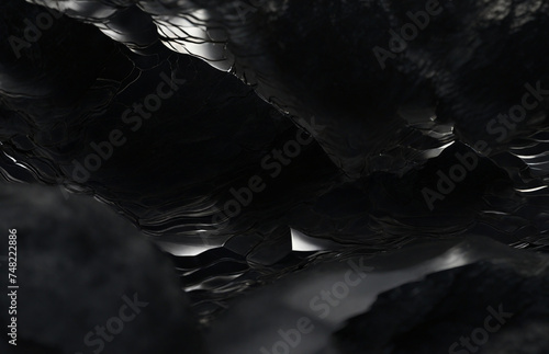 High quality image, 8K, A view of the surface of a dark black stone. wide banner design