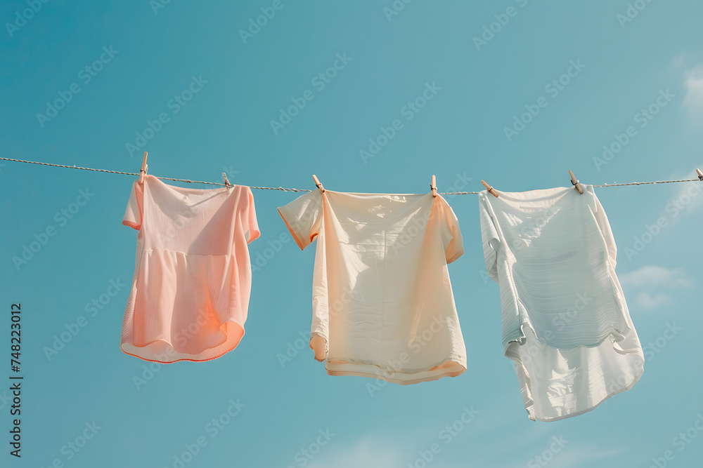 Clothes drying on a rope. Clothes drying on a rope.