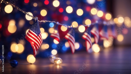 American flag lamp garland photo