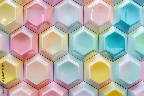 Abstract colorful hexagon background.