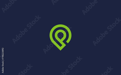 letter p with location logo icon design vector design template inspiration