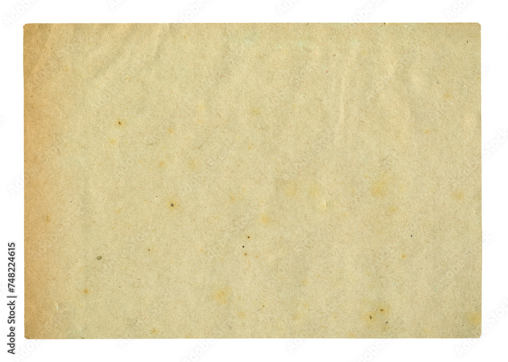 old paper with pages. Retro photo paper. Old antique sheet paper texture for design. Announcement board. Vintage postcard. Blood background. Aged stained paper.