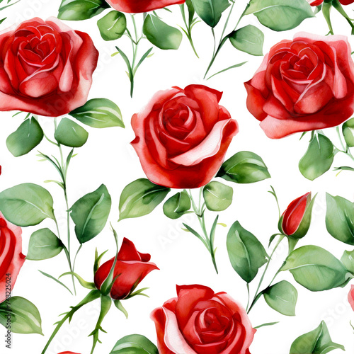 seamless pattern with red roses © Eky Epsa