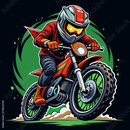 Super biker  tshirt sticker design