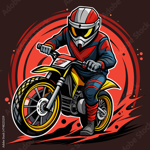 Super biker tshirt sticker design