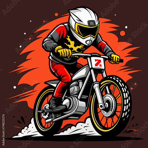 Super biker tshirt sticker design