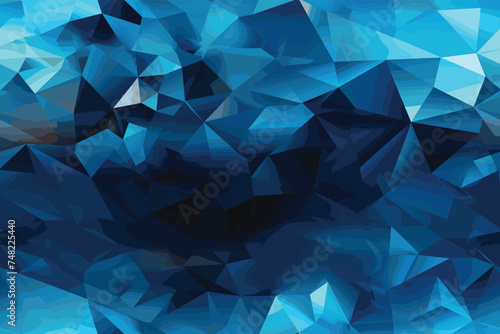 Abstract 3d rendering of blue surface. Background with futuristic polygonal shape.