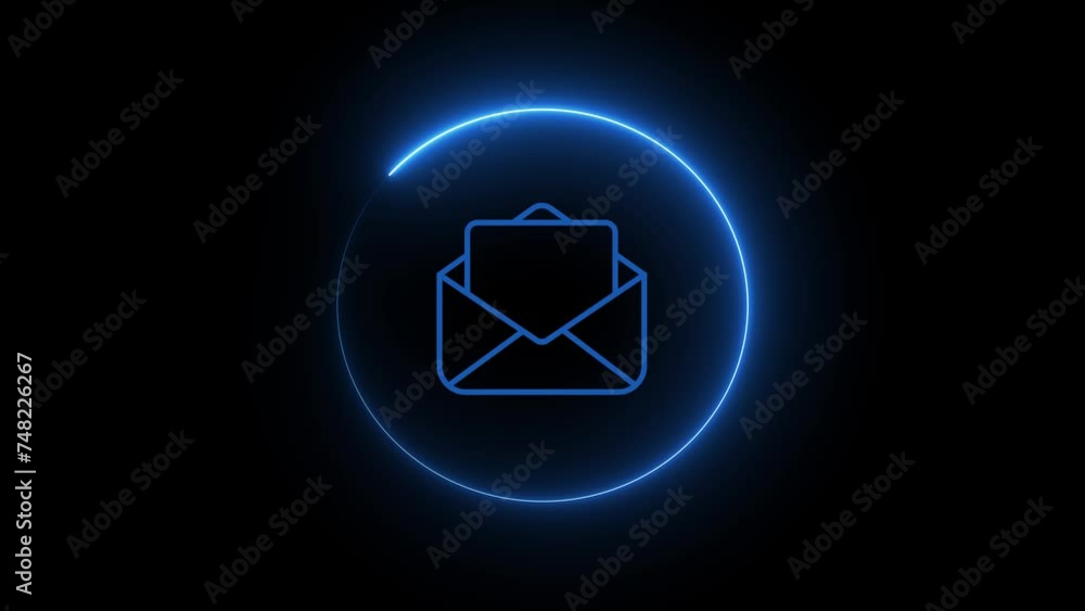 4K stylish outline energy icon of s ms. with glow and electricity on black background. 4K stylish outline energy icon of s ms. with glow and electricity on black background.