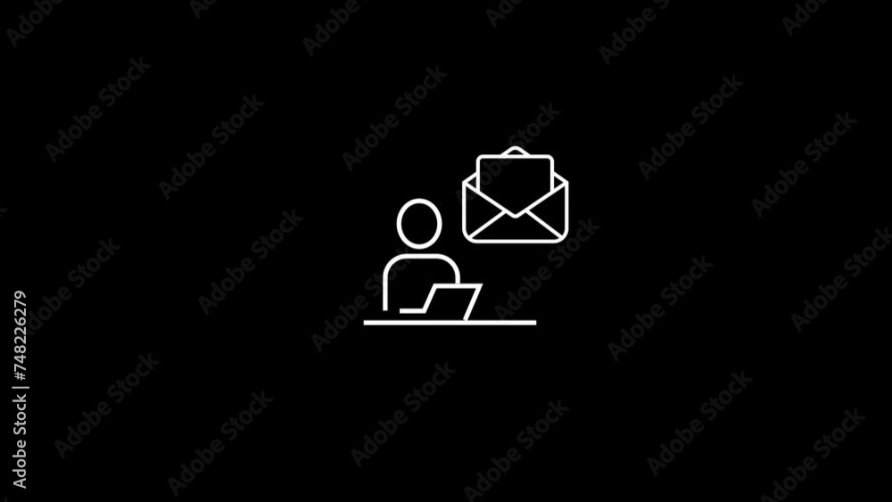 Mail Icon Animation with White Background Mail Icon Animation with White Background