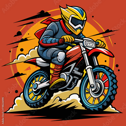 Super biker tshirt sticker design