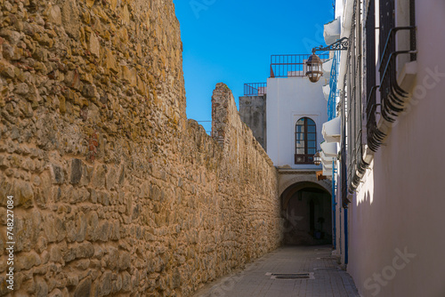 Picturesque old street in the Tanger Medina, Morocco